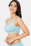 Amante Double Layered Non Wired Full Coverage Support Bra - Porcelain Blue — thumbnail 2